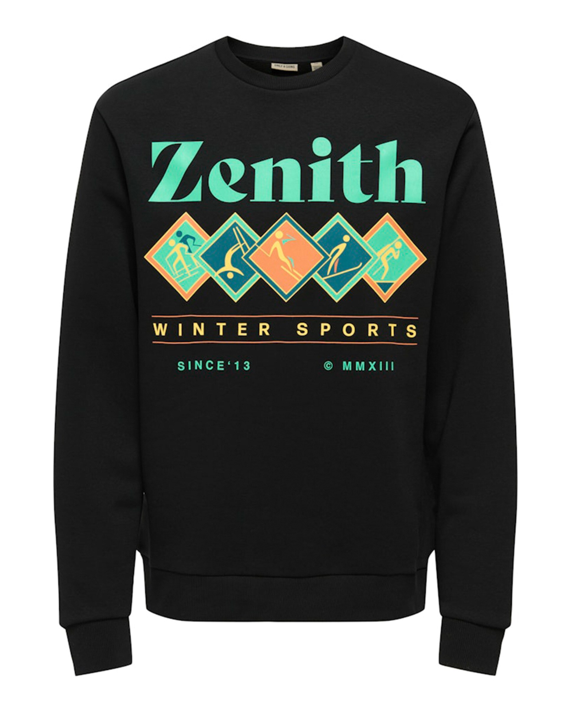 Sweatshirt Regular Fit com Decote Redondo Preto-5