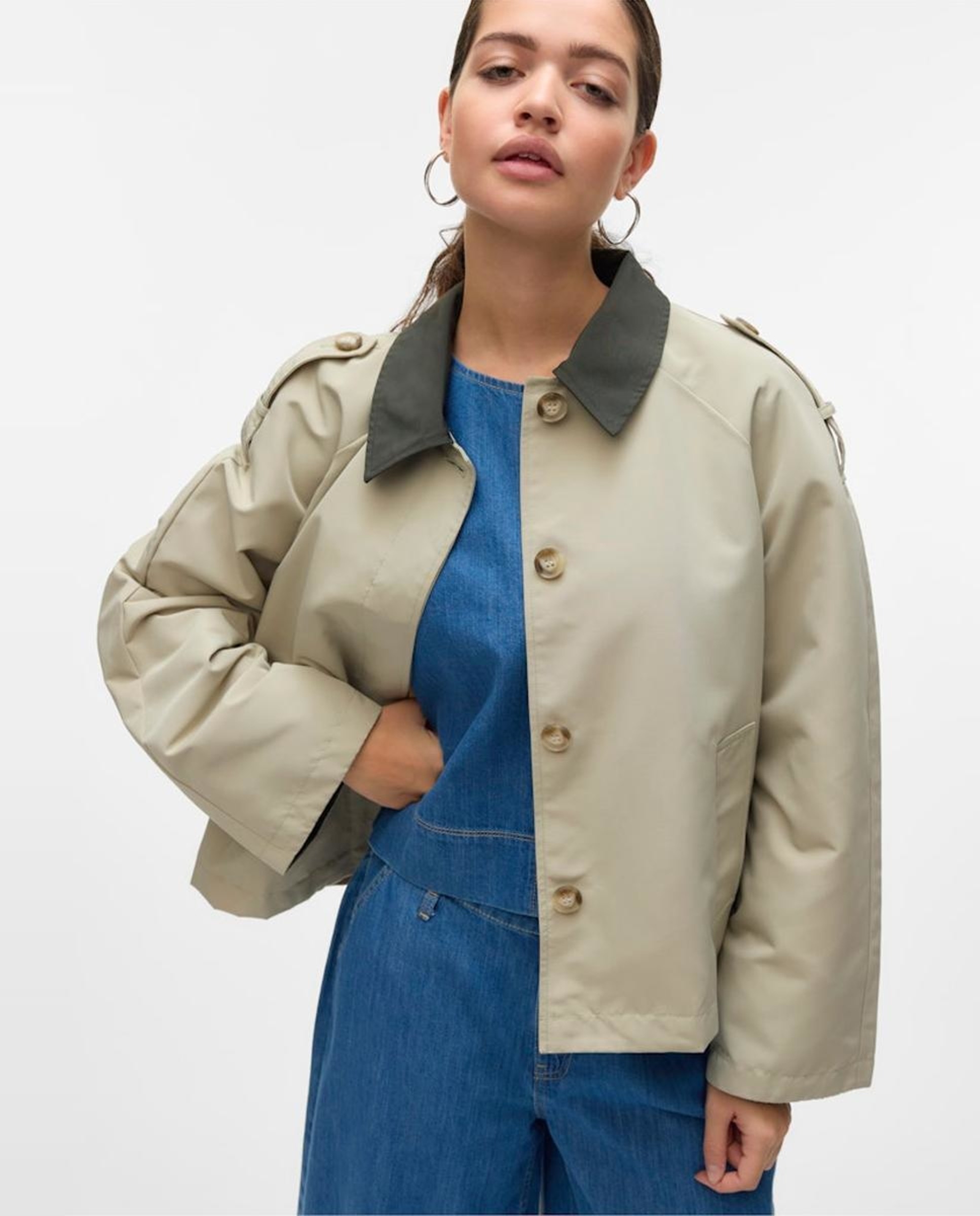 Parka Curta Regular Verde-antiquário-4