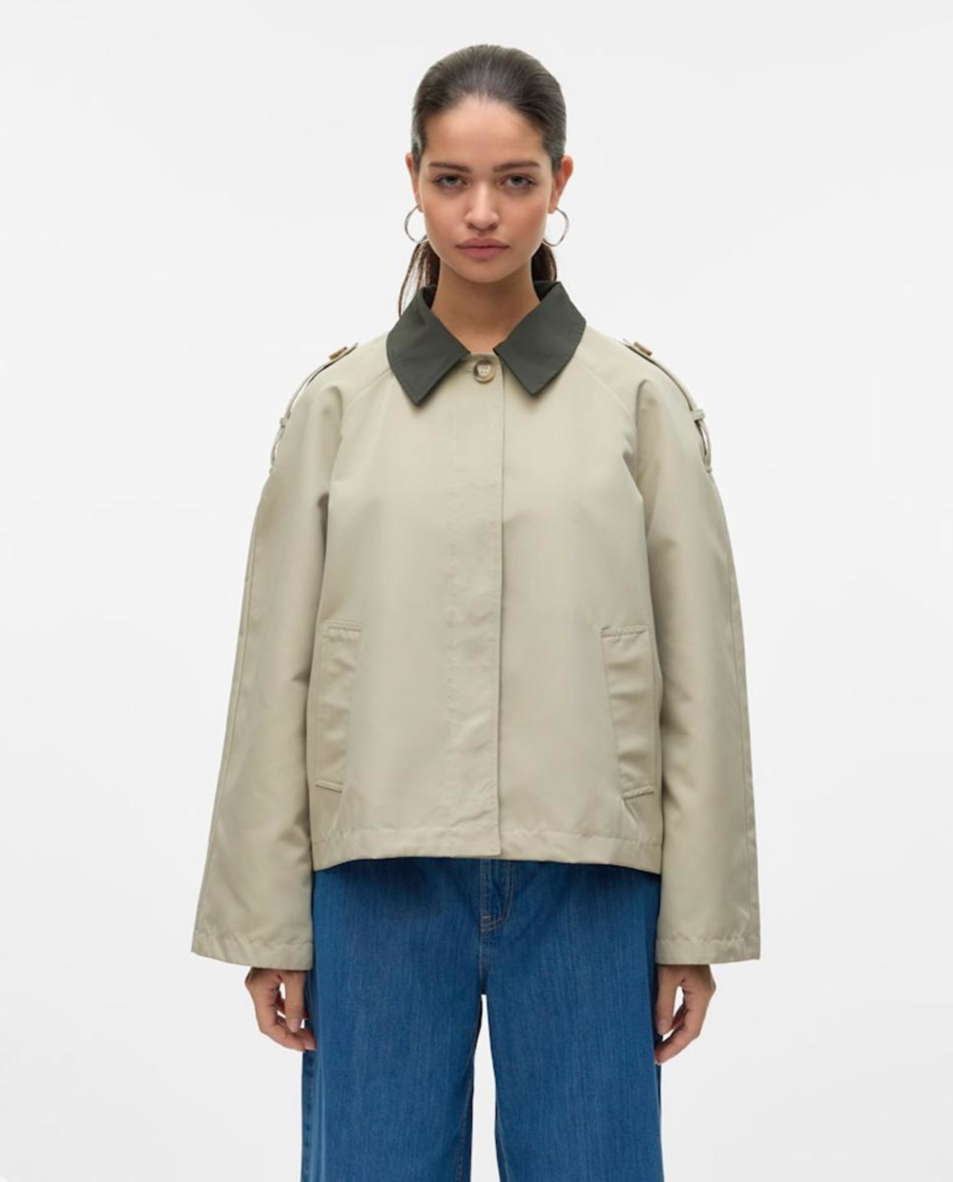 Parka Curta Regular Verde-antiquário-1