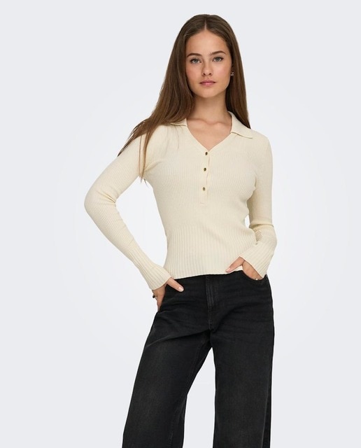 Imagen 0 de Jersey tipo polo de punto para mujer