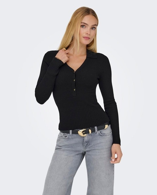 Imagen 0 de Jersey tipo polo de punto para mujer