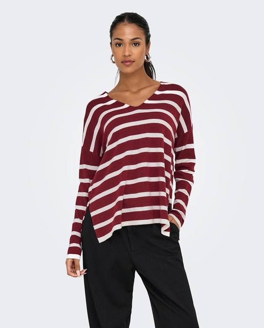 Imagen 0 de Jersey de mujer de rayas y manga larga