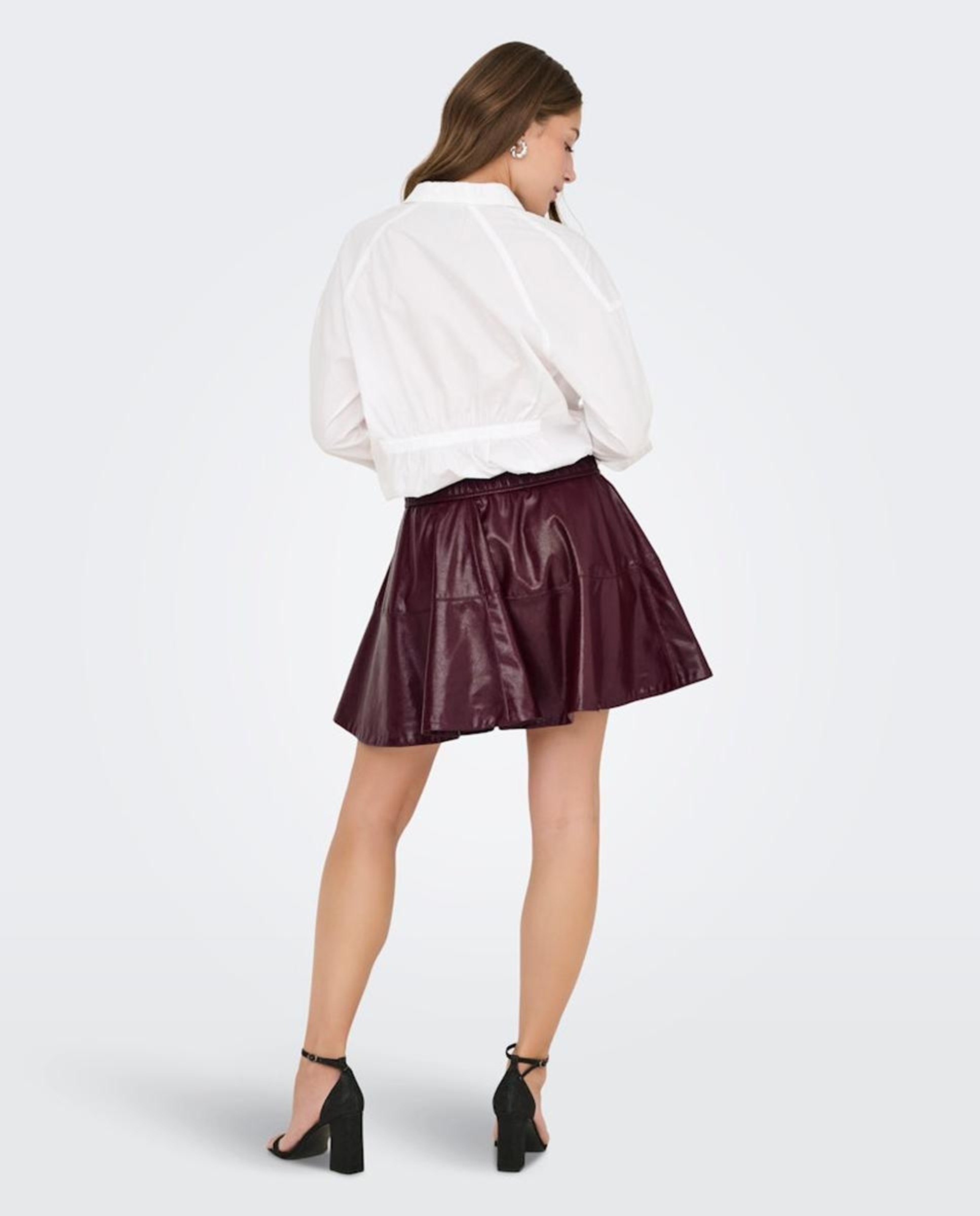 Saia curta em polipele Bordeaux-3