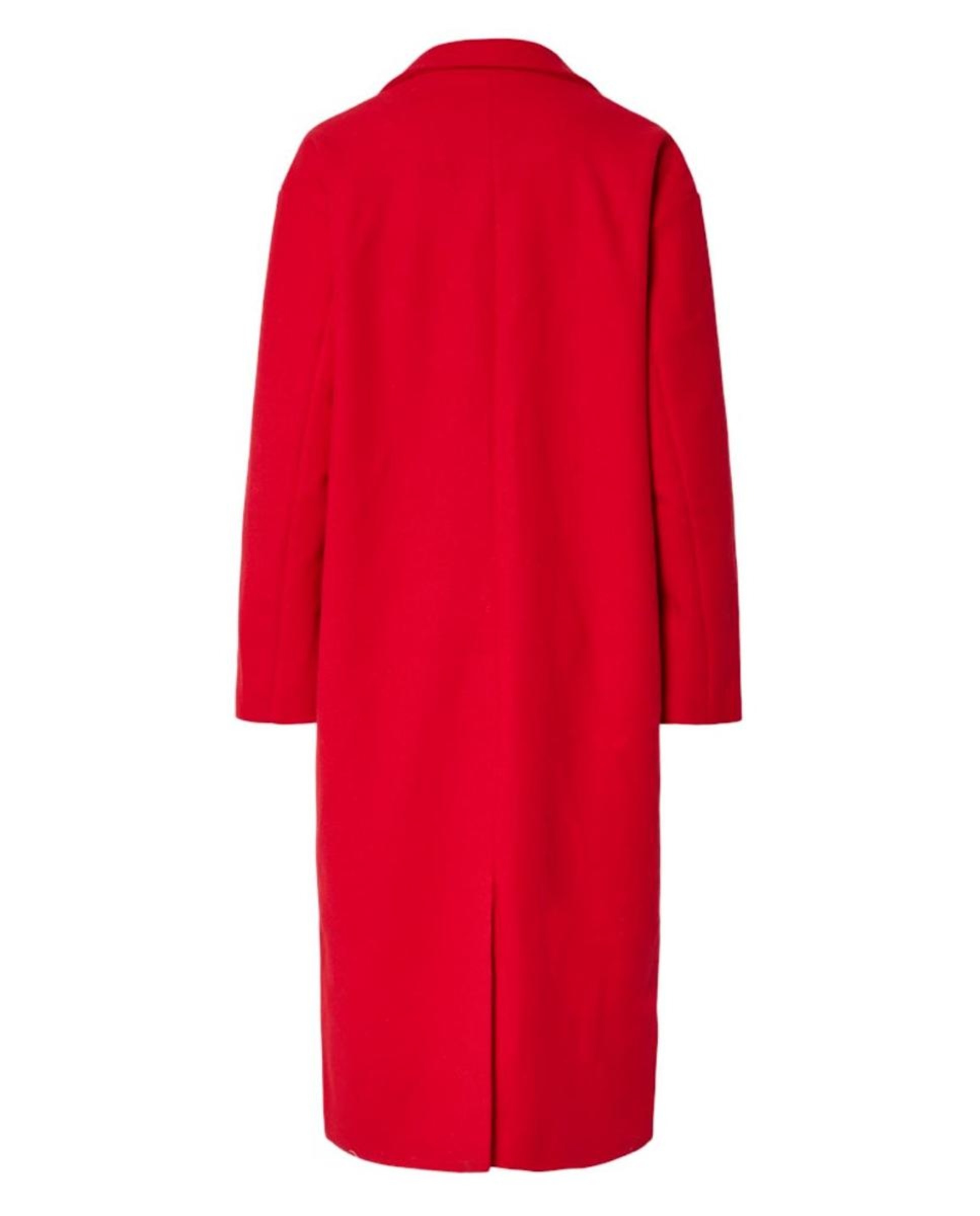 Sobretudo Comprido de Pano Liso Vermelho-8