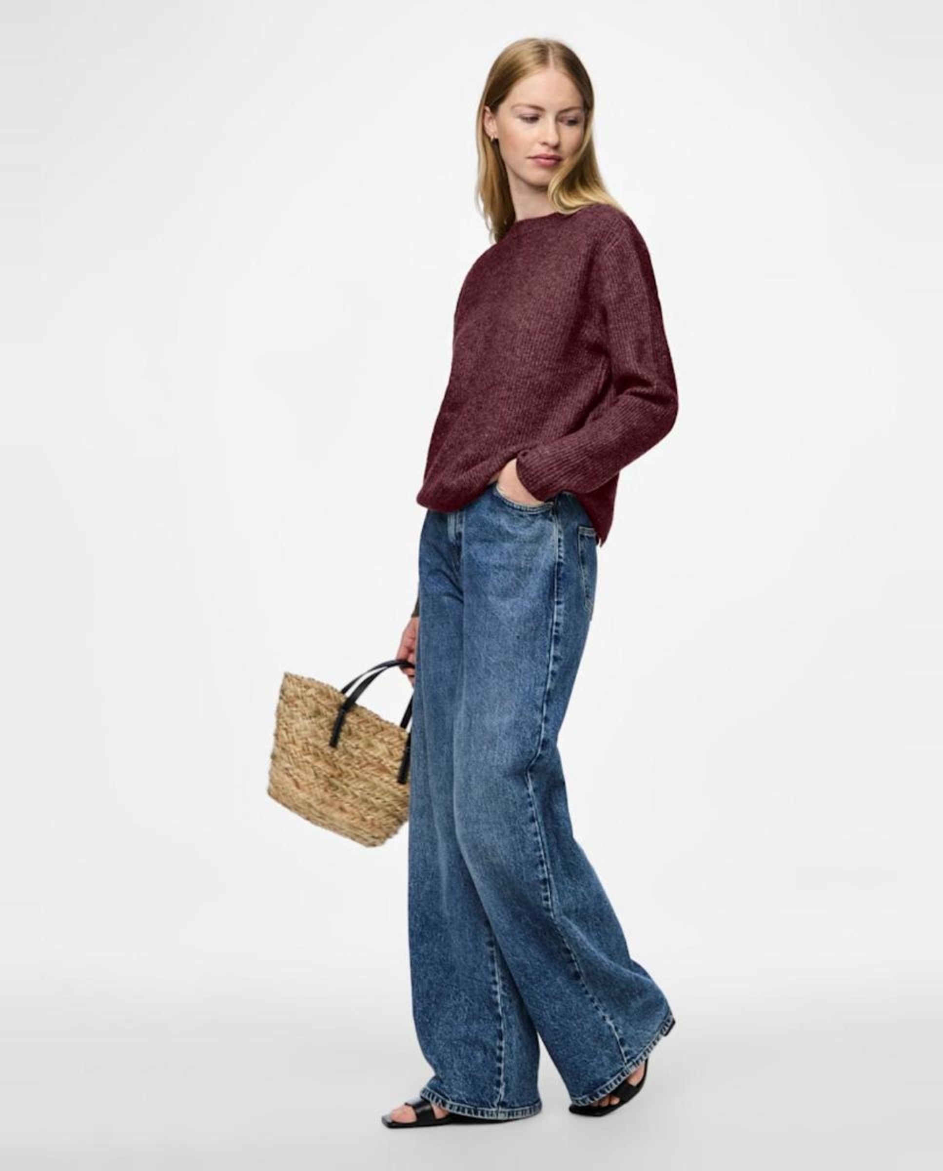 Cardigan de Malha Reversível com Detalhe de Laços Bordeaux-2