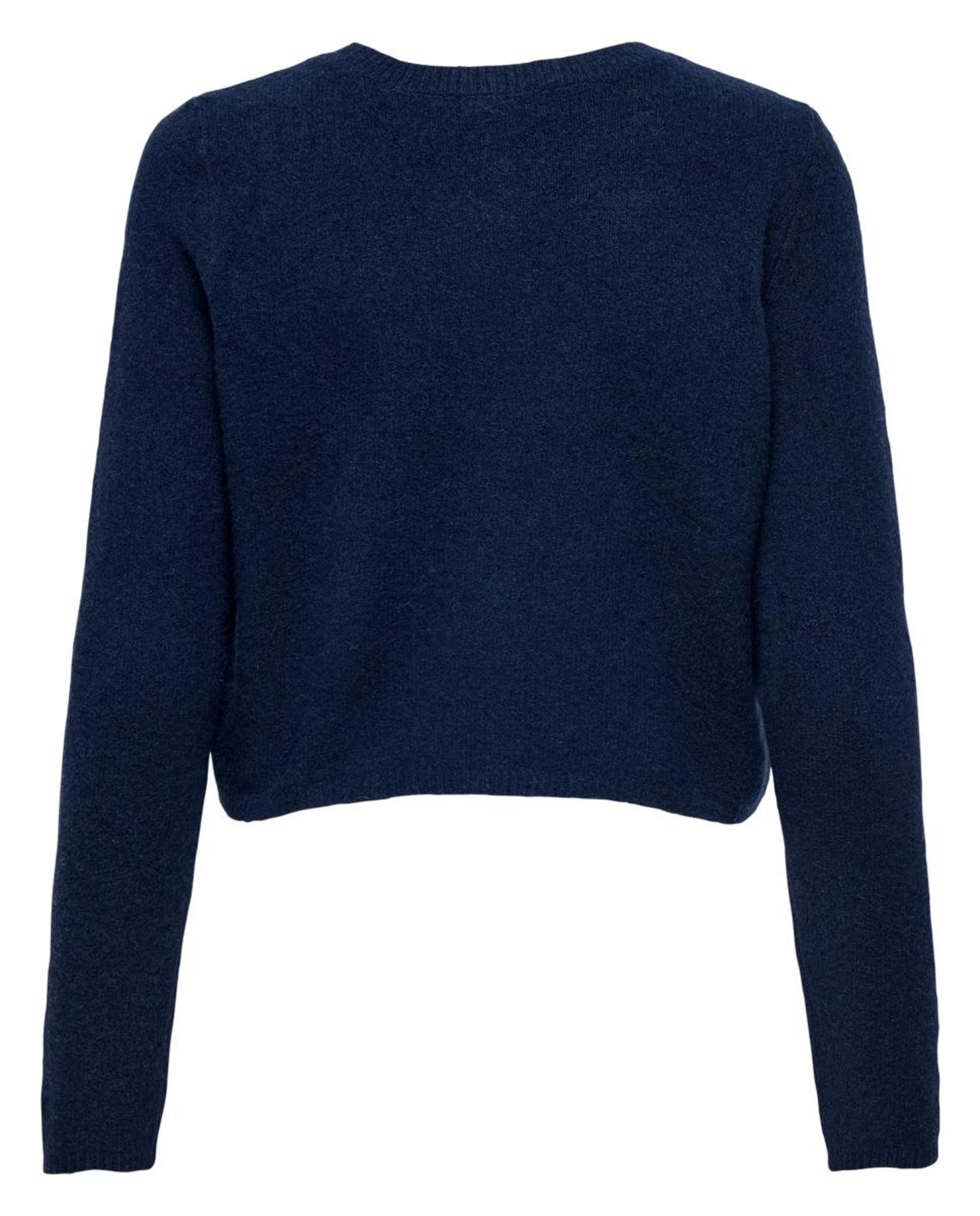 Cardigan com manga comprida Azul-4