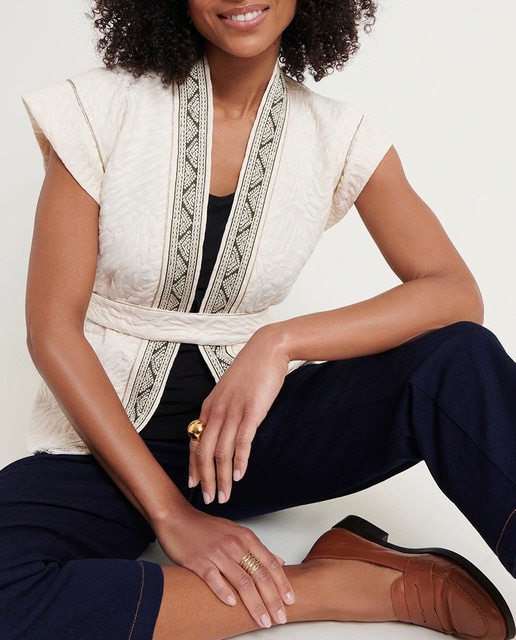 Imagen 0 de Chaqueta de mujer estilo kimono sin mangas y corte suelto