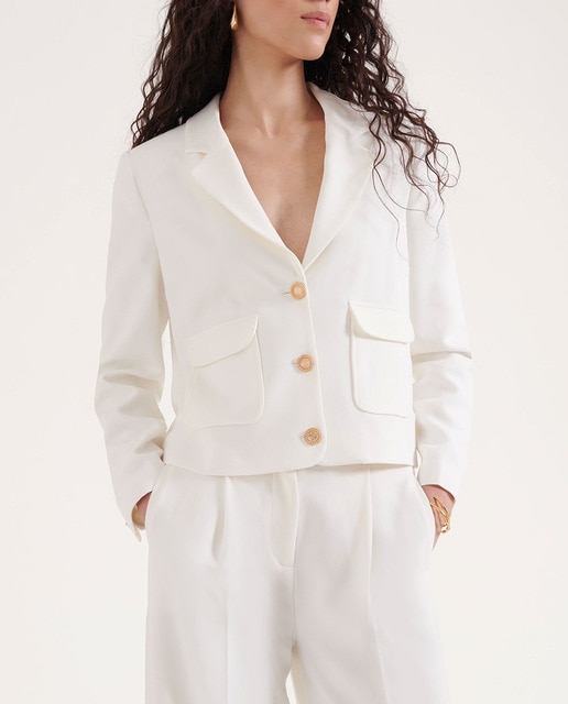 Imagen 0 de Chaqueta de mujer forma corta y cuello solapa