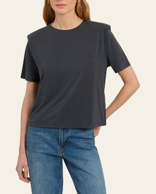 Imagen 0 de Camiseta de mujer de corte recto y manga corta