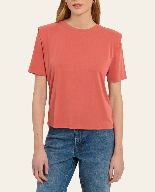 Imagen 0 de Camiseta de mujer de corte recto y manga corta