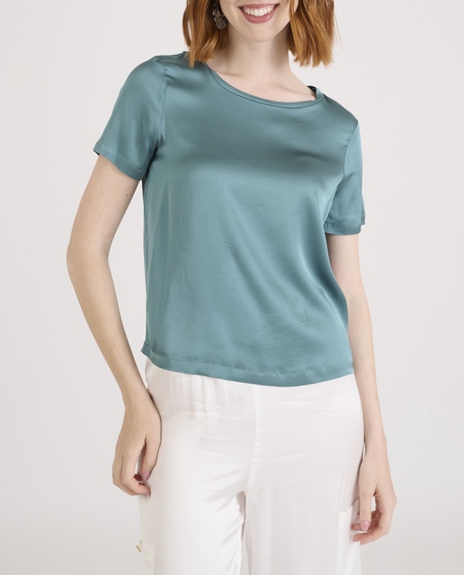 Imagen 0 de Camiseta de mujer corte recto y manga corta