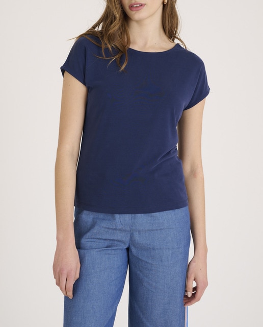 Imagen 0 de Camiseta de mujer corta y cuello redondo