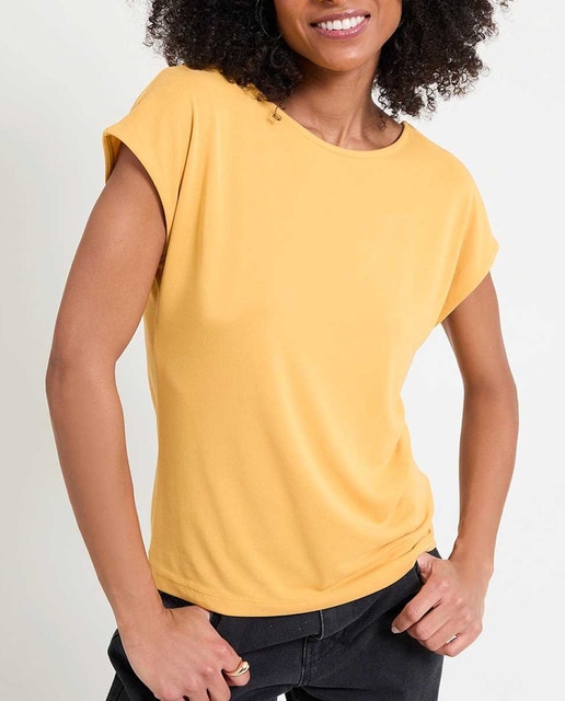 Imagen 0 de Camiseta de mujer corta y cuello redondo