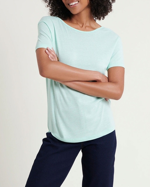 Imagen 0 de Camiseta de mujer manga corta y lleva puntilla