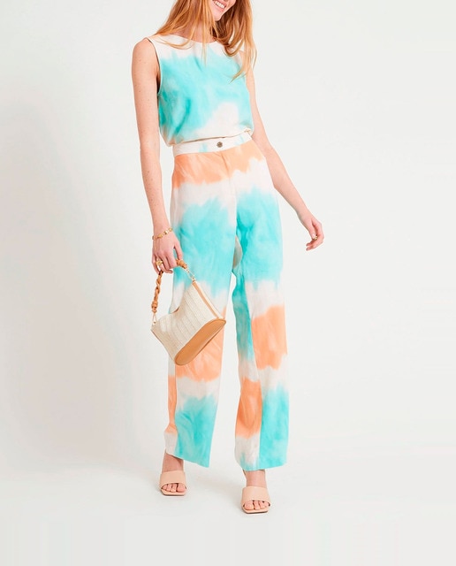 Imagen 0 de Pantalón de mujer estampado tie dye y tiro medio
