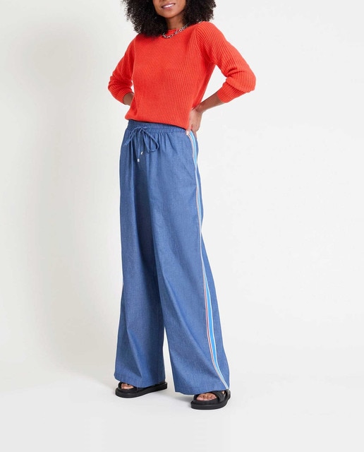 Imagen 0 de Pantalón de mujer corte ancho y goma en la cintura