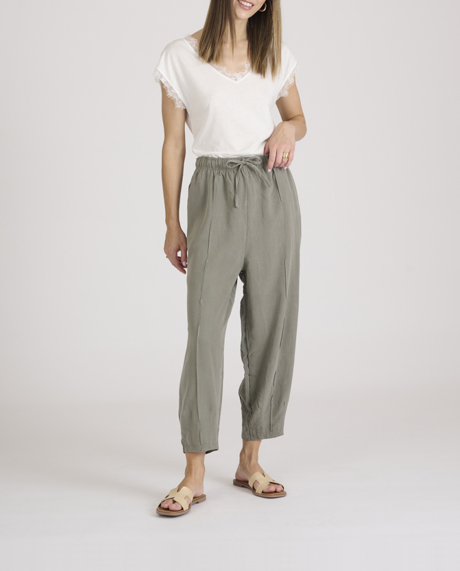 Imagen 0 de Pantalón de mujer tejido tencel suave y ligero
