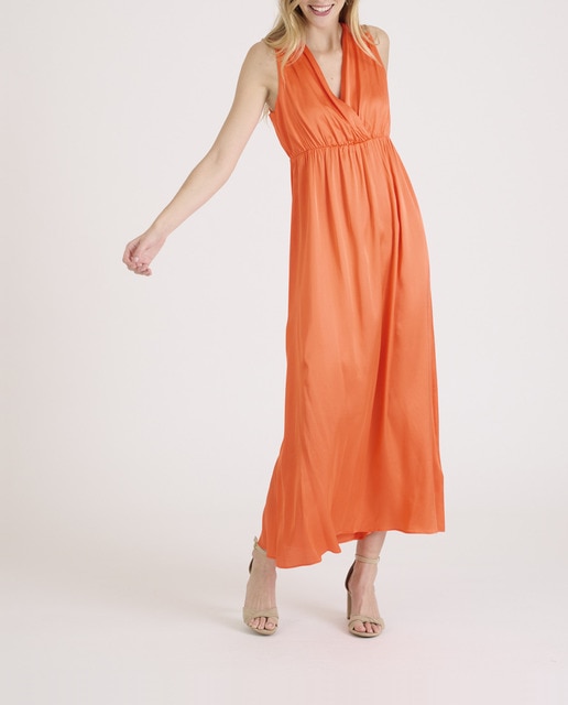 Imagen 0 de Vestido de mujer largo y tejido satinado