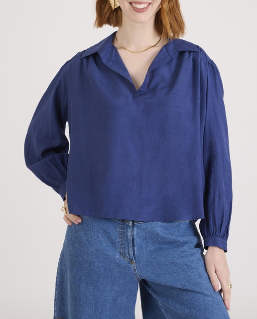 Imagen 0 de Camisa de mujer cuello camisa y manga larga