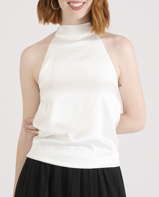 Imagen 0 de Top de mujer cuello halter y lazo detrás