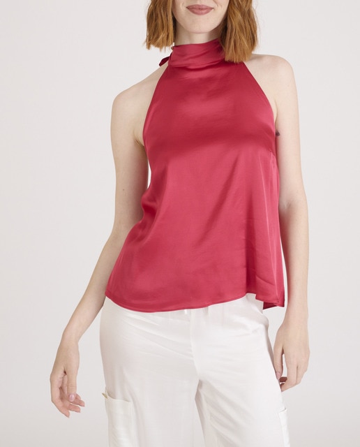 Imagen 0 de Top de mujer cuello halter y lazo detrás