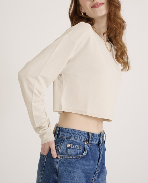 Imagen 0 de Camiseta de mujer corta y cuello redondo