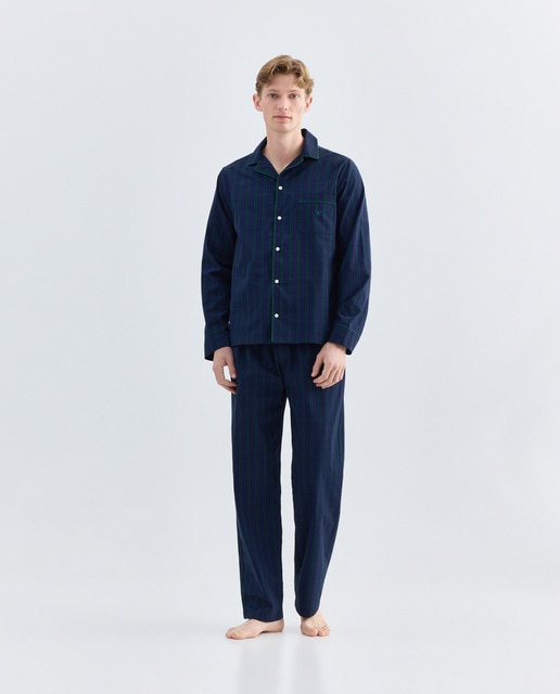 Imagem 0 de Conjunto de Pijama em Tecido aos Quadrados com Calças