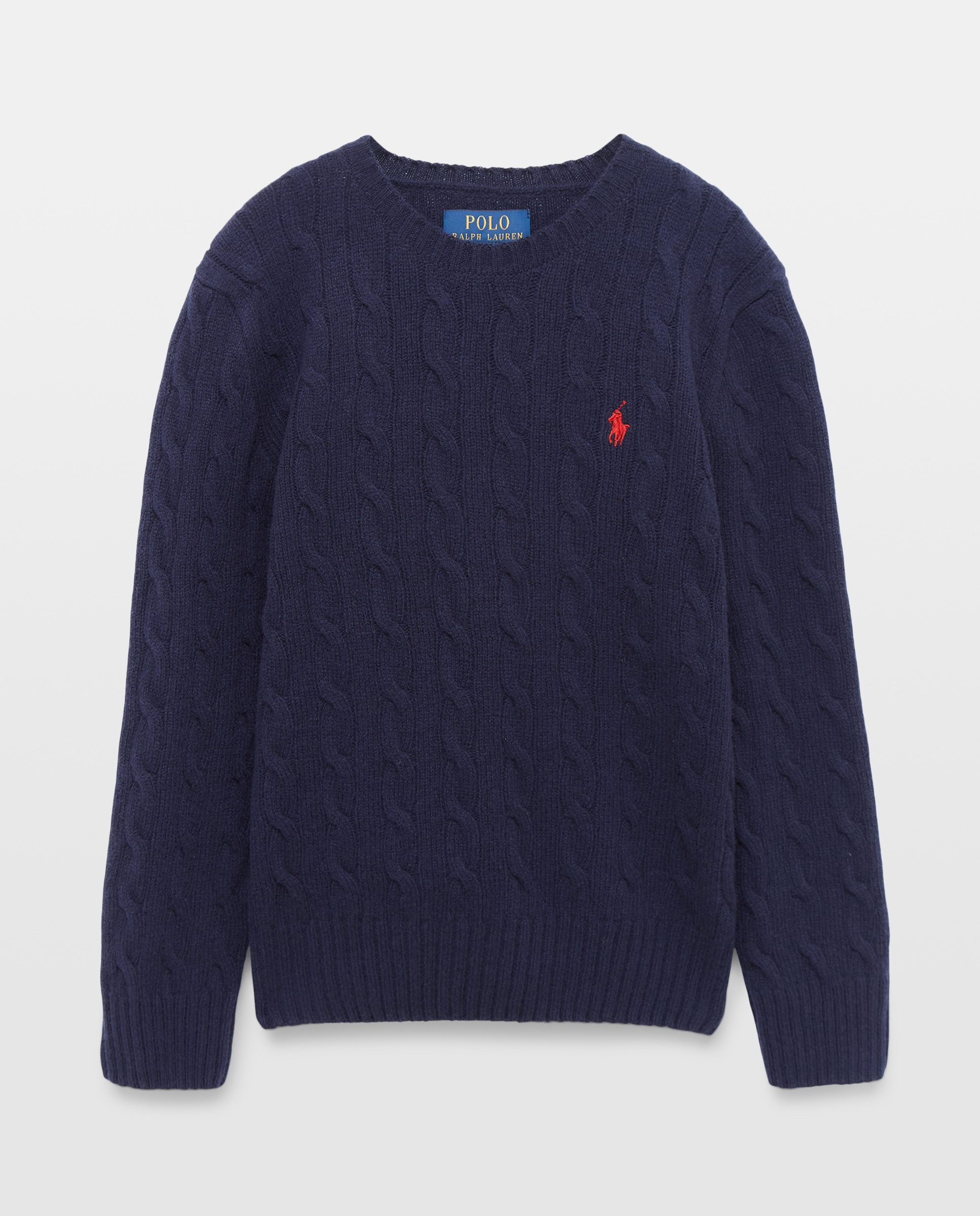 Camisola de Malha Unissexo em Mistura de Lã e Caxemira em Malha do Cabo Azul-marinho-1