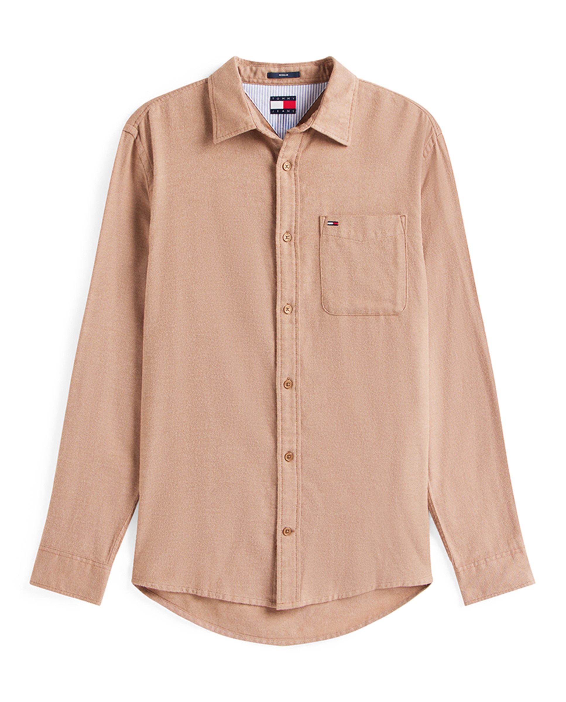 Camisa Regular Fit com Manga Comprida Castanho-4