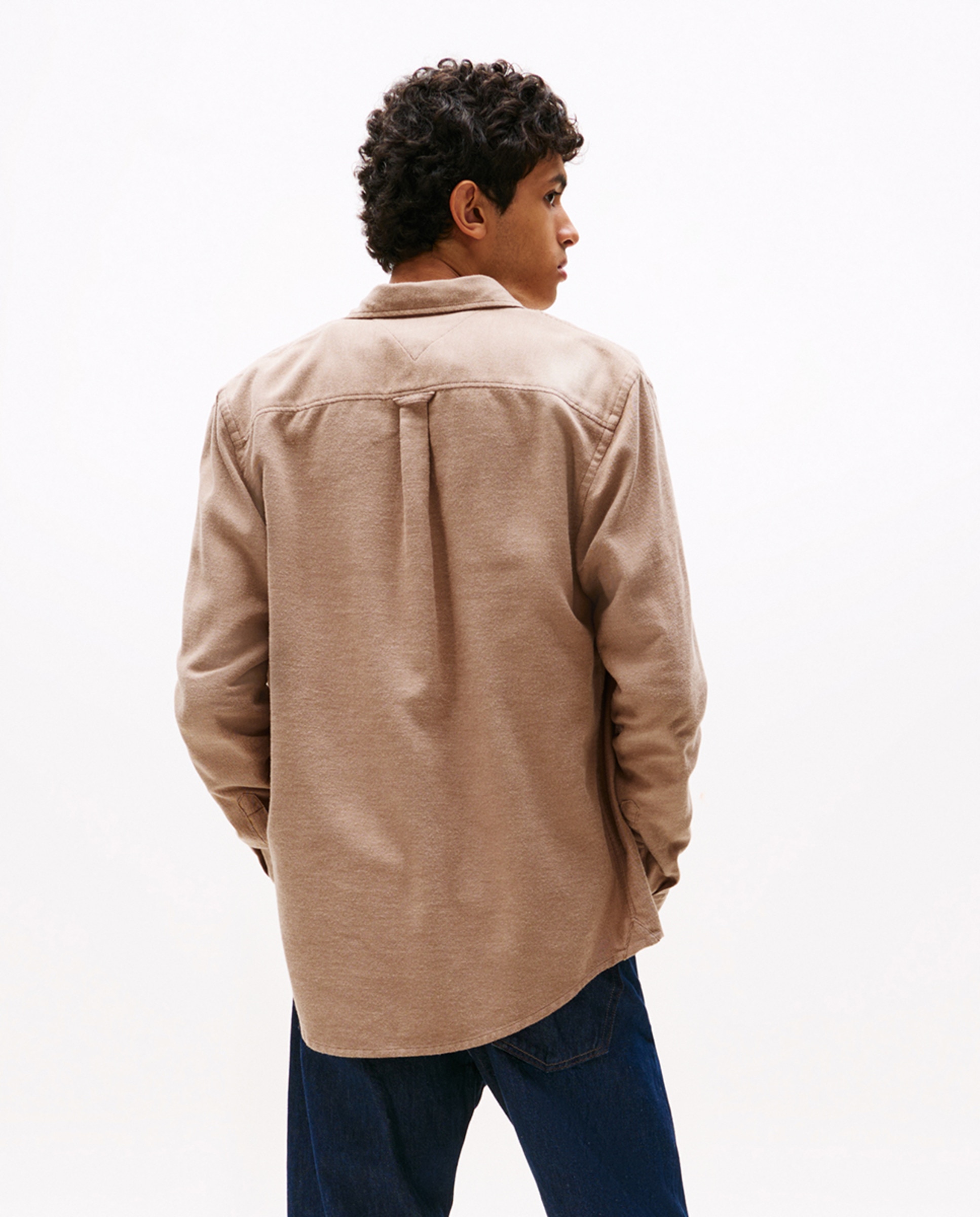 Camisa Regular Fit com Manga Comprida Castanho-2