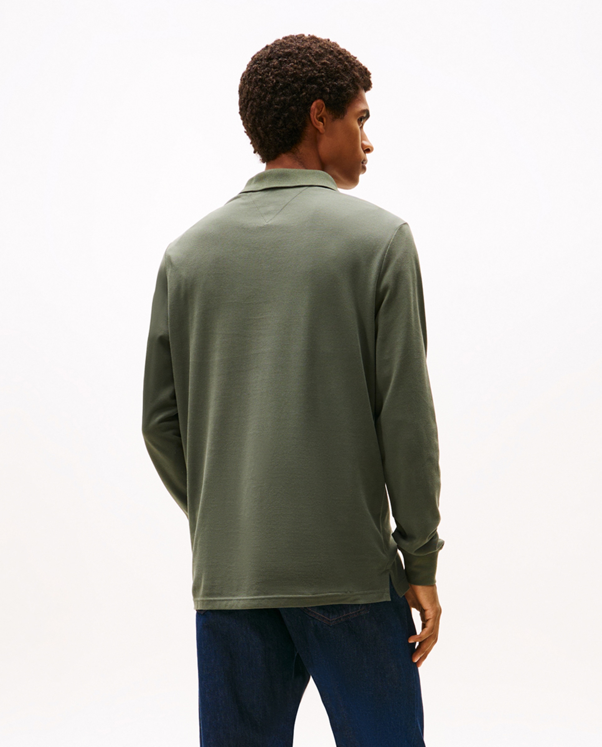 Polo Slim Fit de Manga Comprida Verde-escuro-2