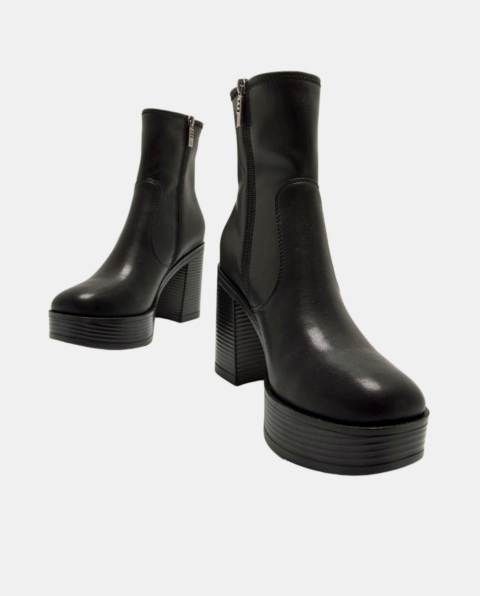 Botins com Design Moderno e Minimalista Preto-4