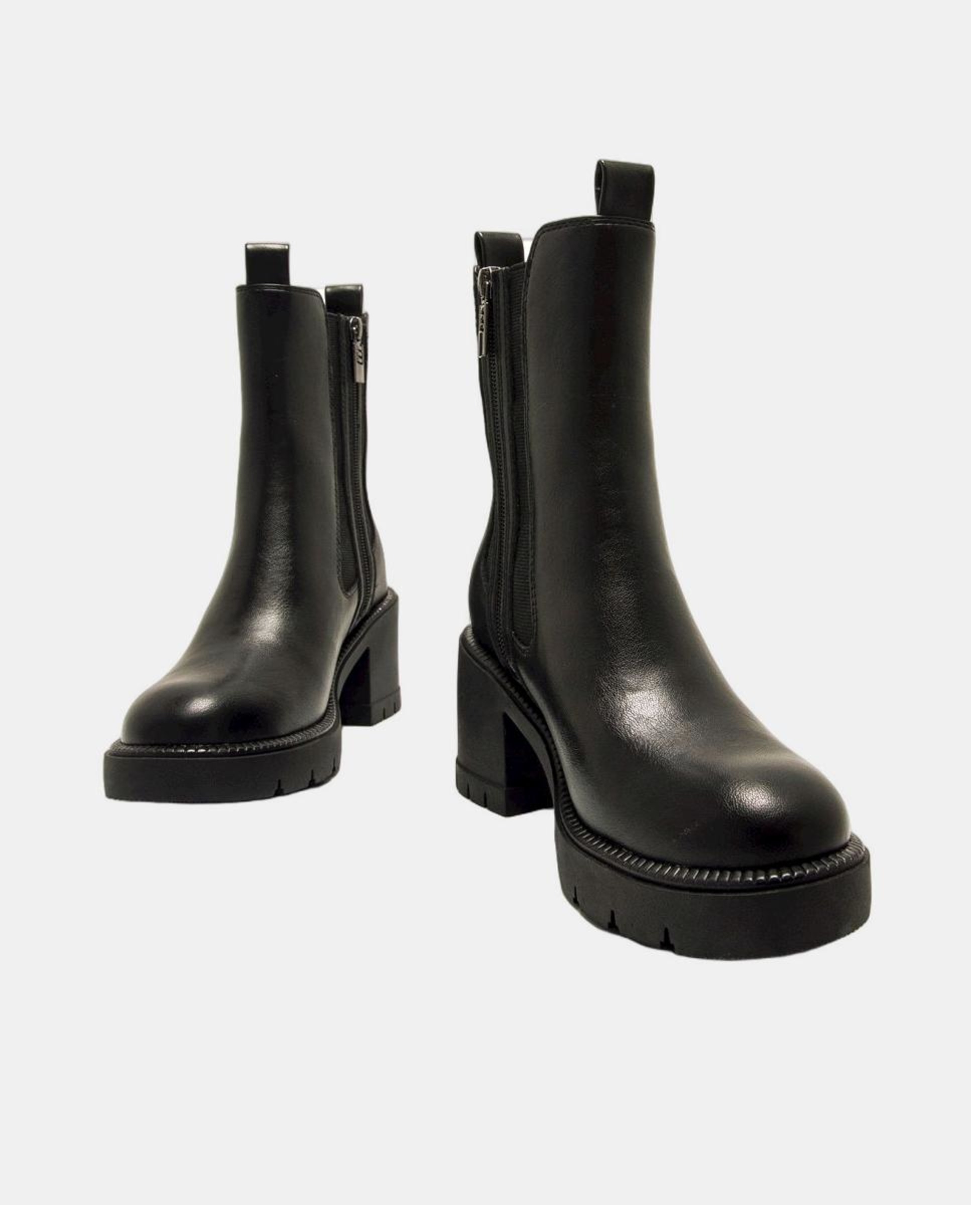 Botins com Design Clássico e Fecho de Correr Preto-4