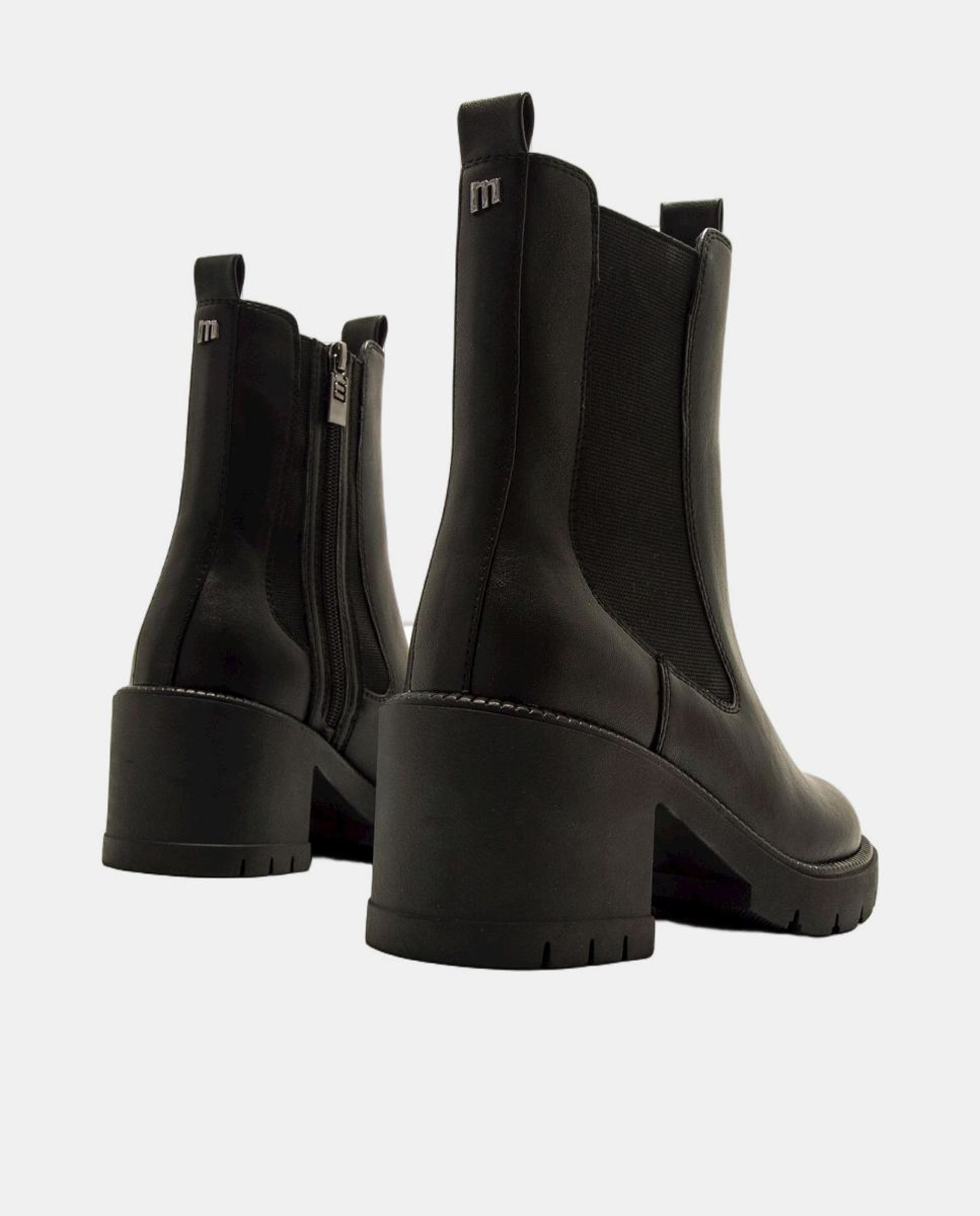 Botins com Design Clássico e Fecho de Correr Preto-3