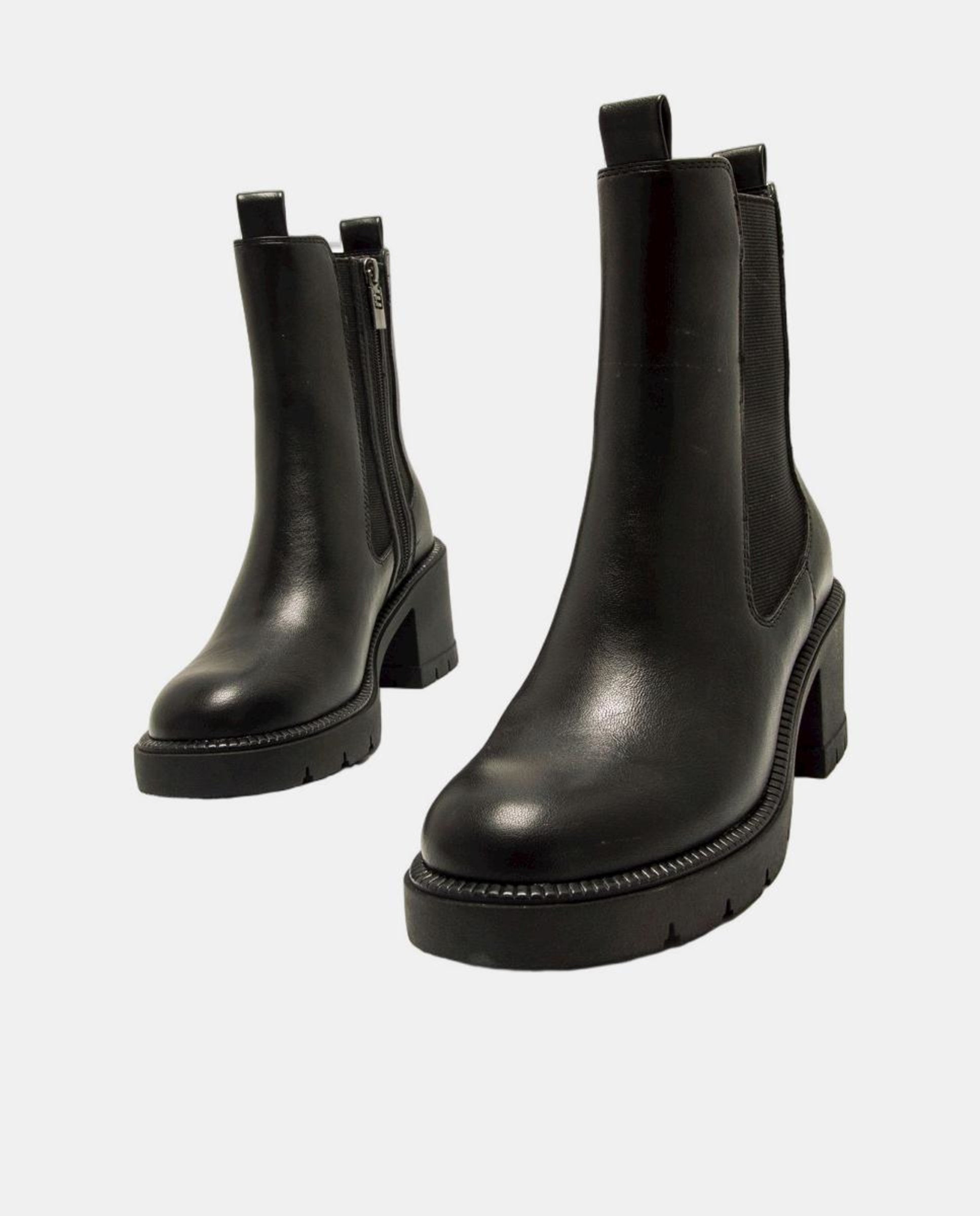 Botins com Design Clássico e Fecho de Correr Preto-2