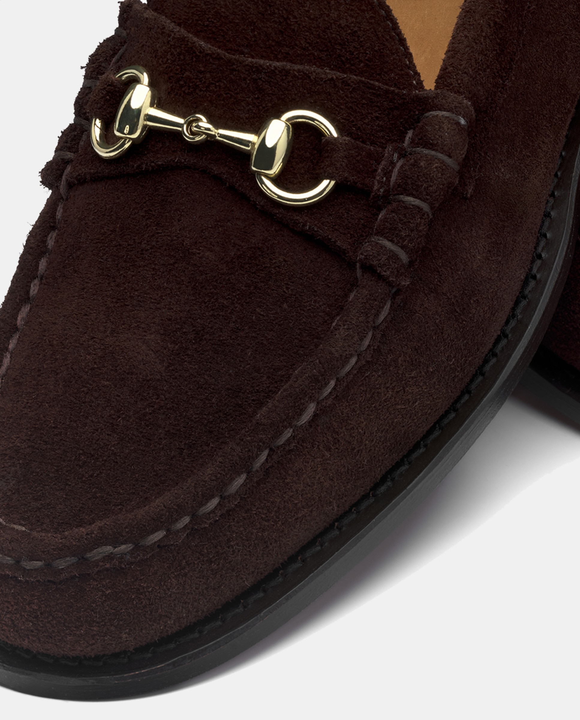 Mocassins com Fivela de Camurça Castanho-6