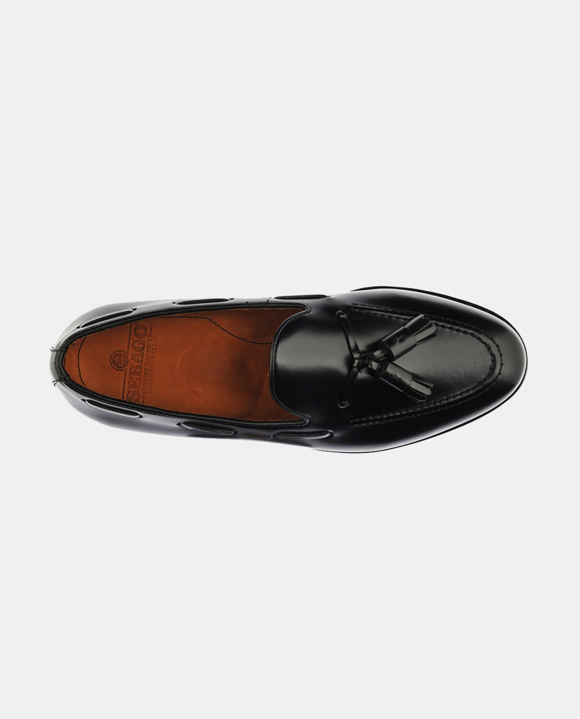 Mocassins em Pele com Borlas GYW Preto-3