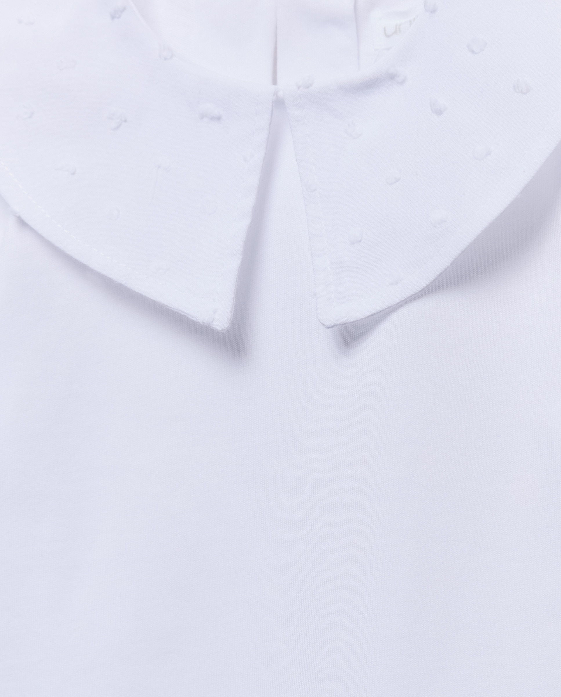 Camiseta bebé niña cuello de plumeti Blanco-3