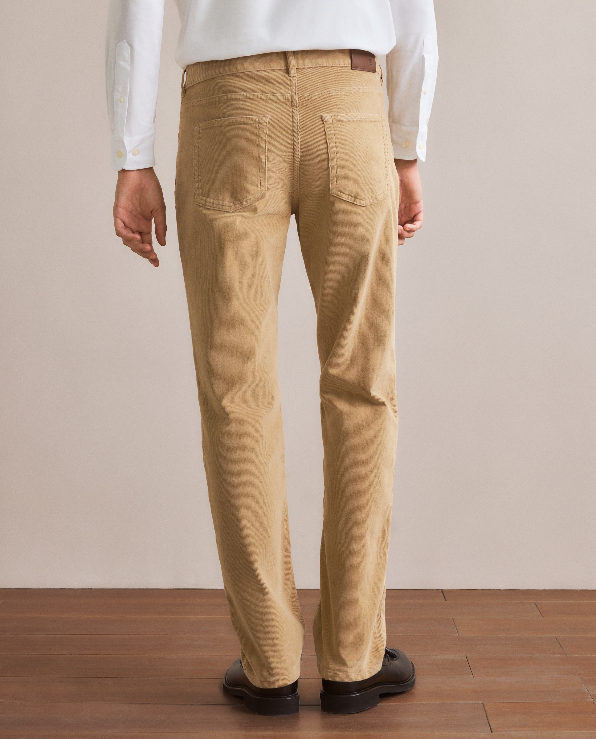 Calças com 5 Bolsos Bege-3