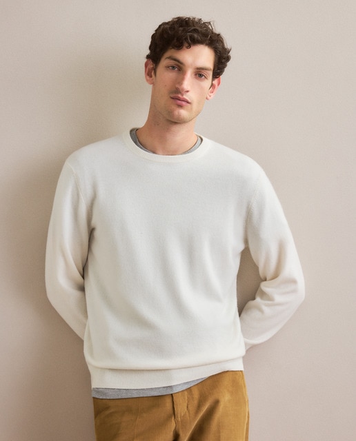 Imagen 0 de Jersey de hombre de cuello redondo liso cashmere