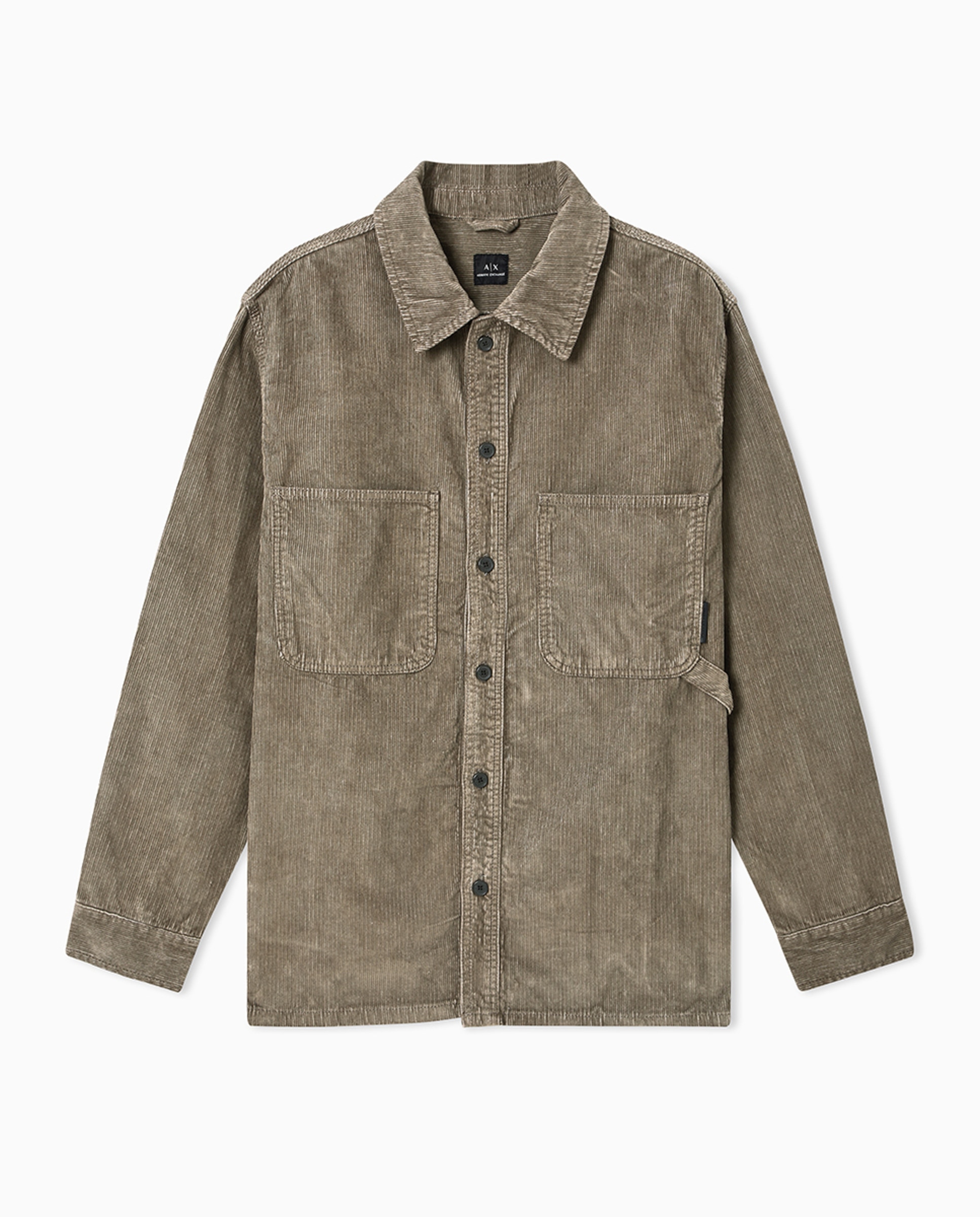 Camisa de Bombazina Regular Fit Verde-escuro-4