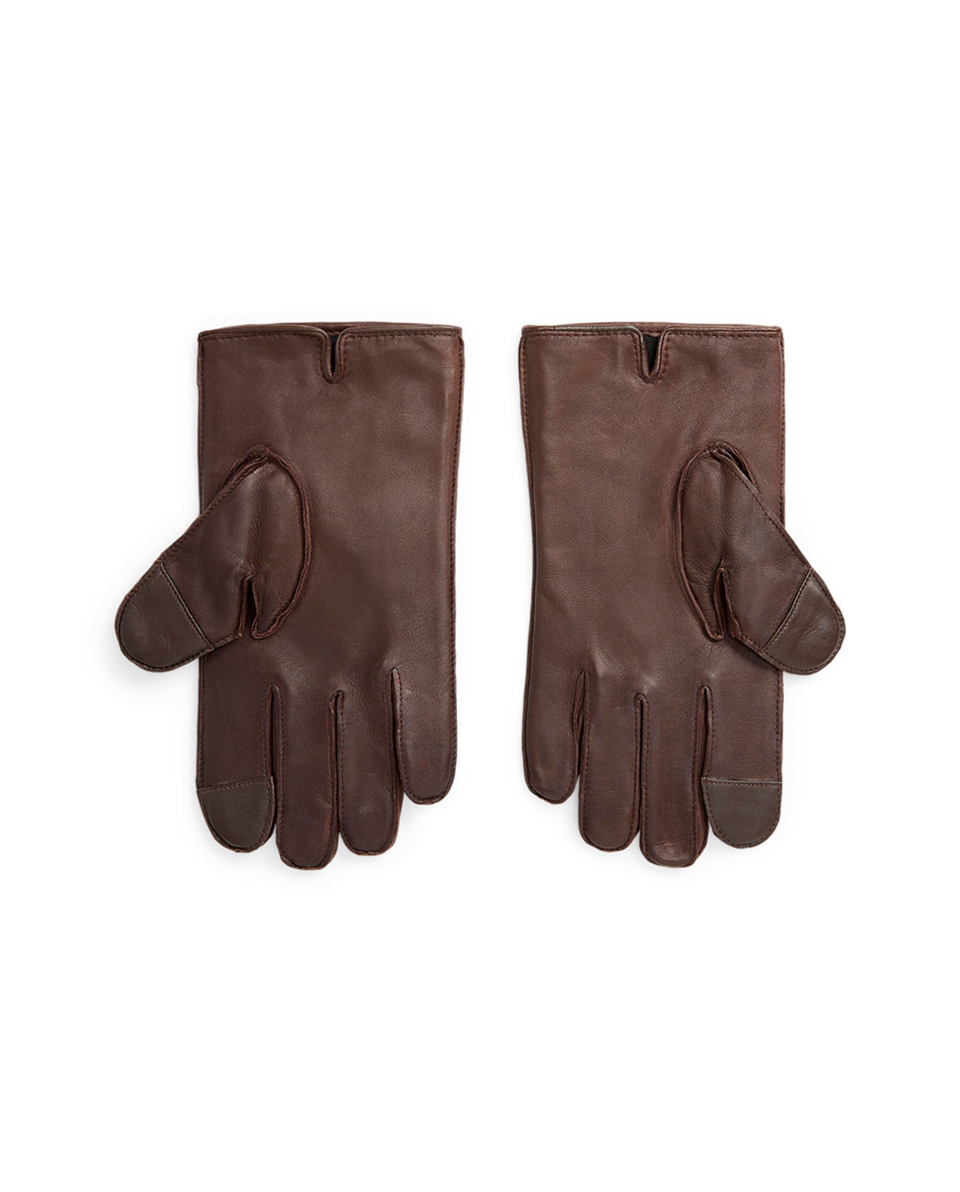 Luvas em Pele para Ecrã Táctil Castanho-escuro-2