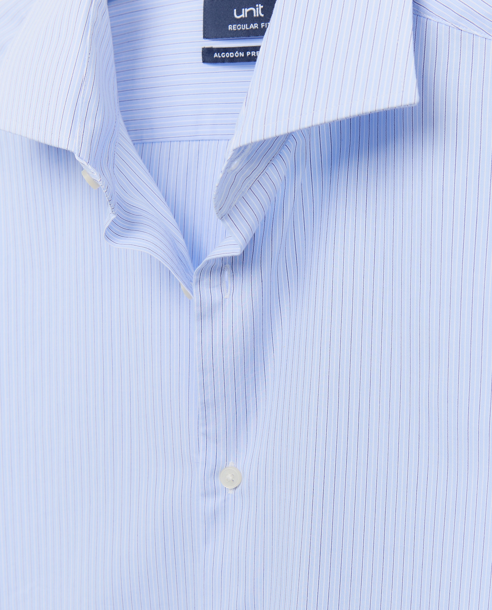 Camisa vestir hombre rayas regular fit 410 Azul claro-5