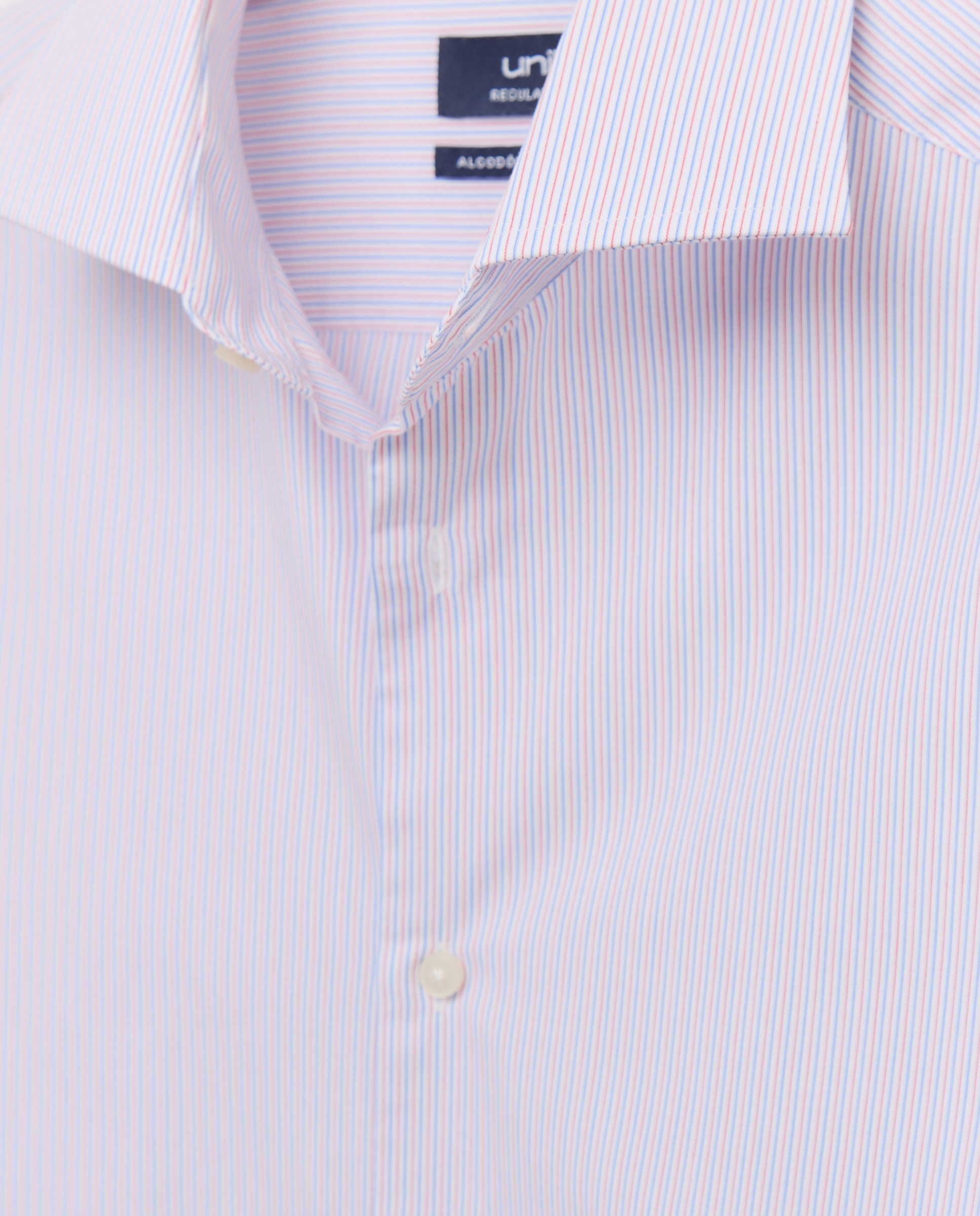 Camisa vestir hombre rayas regular fit 600 Rojo-5