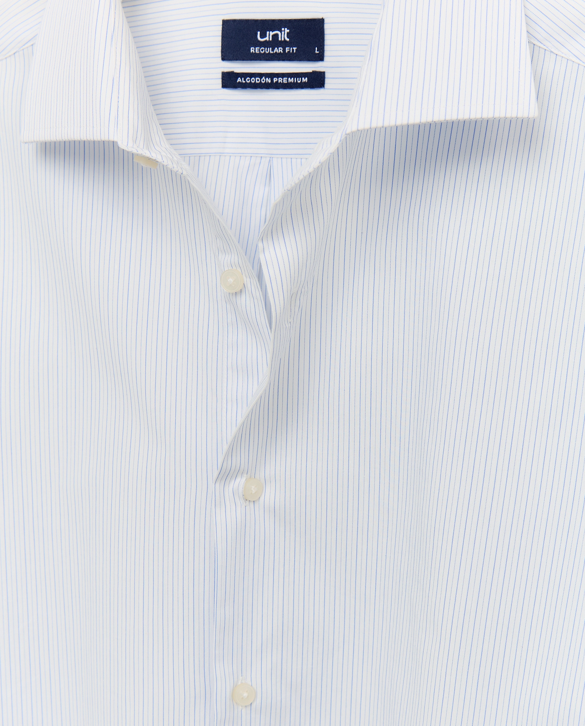 Camisa vestir hombre rayas regular fit 410 Azul claro-5