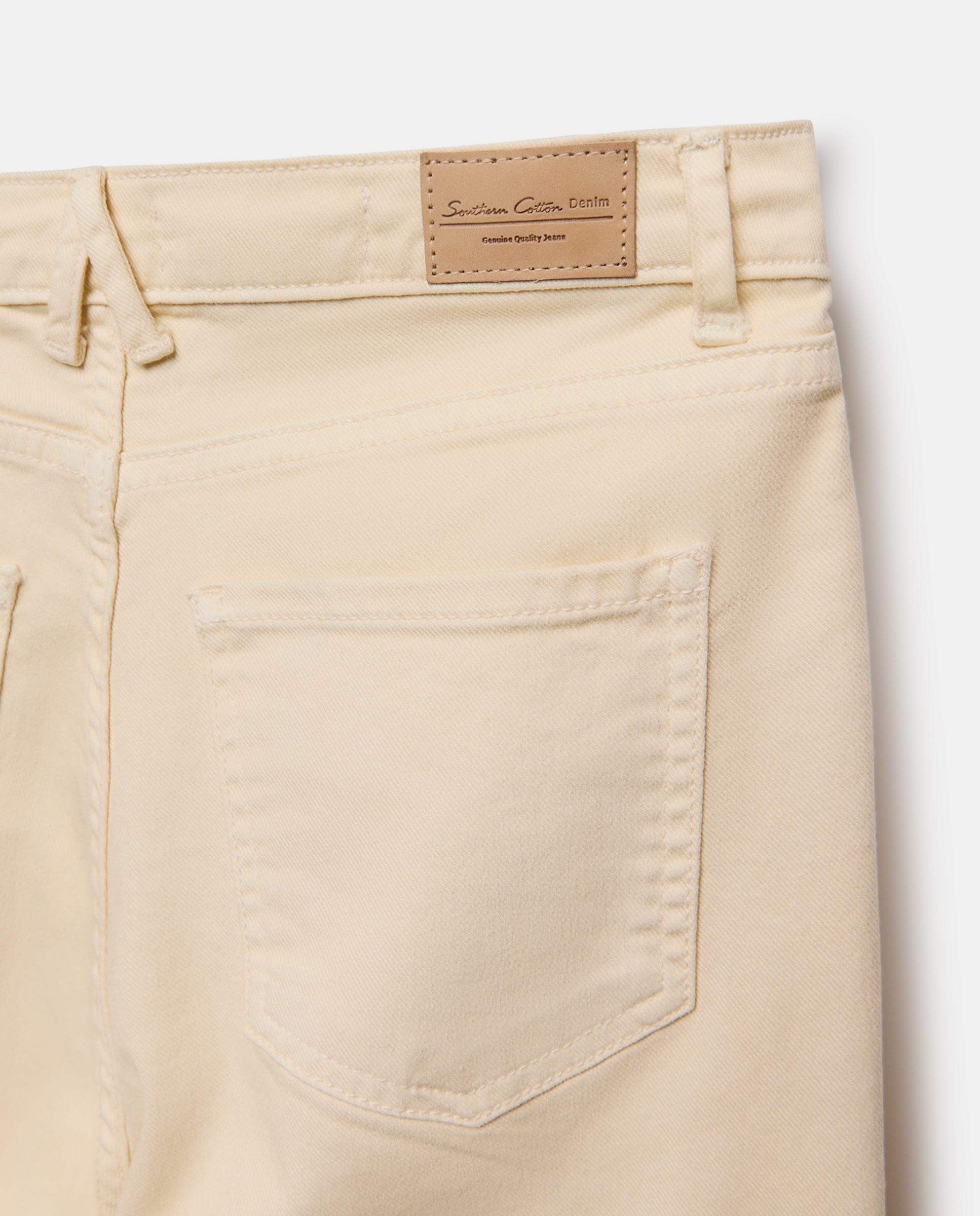 Calças regular de mulher com cinco bolsos 120 Cru-5