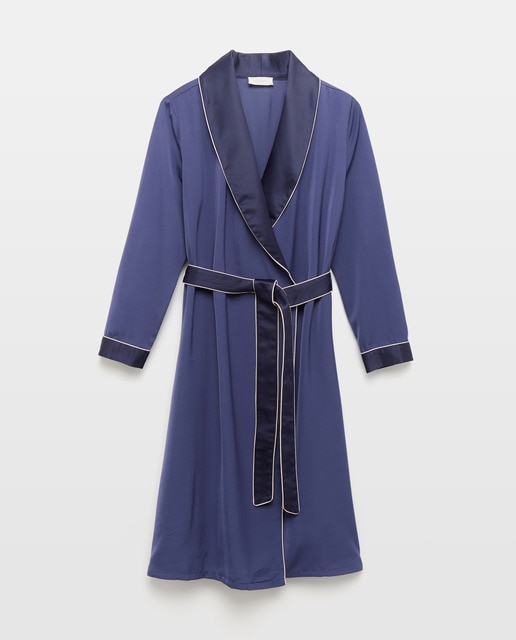 Imagem 0 de Robe Cruzado Estampado com Manga Comprida