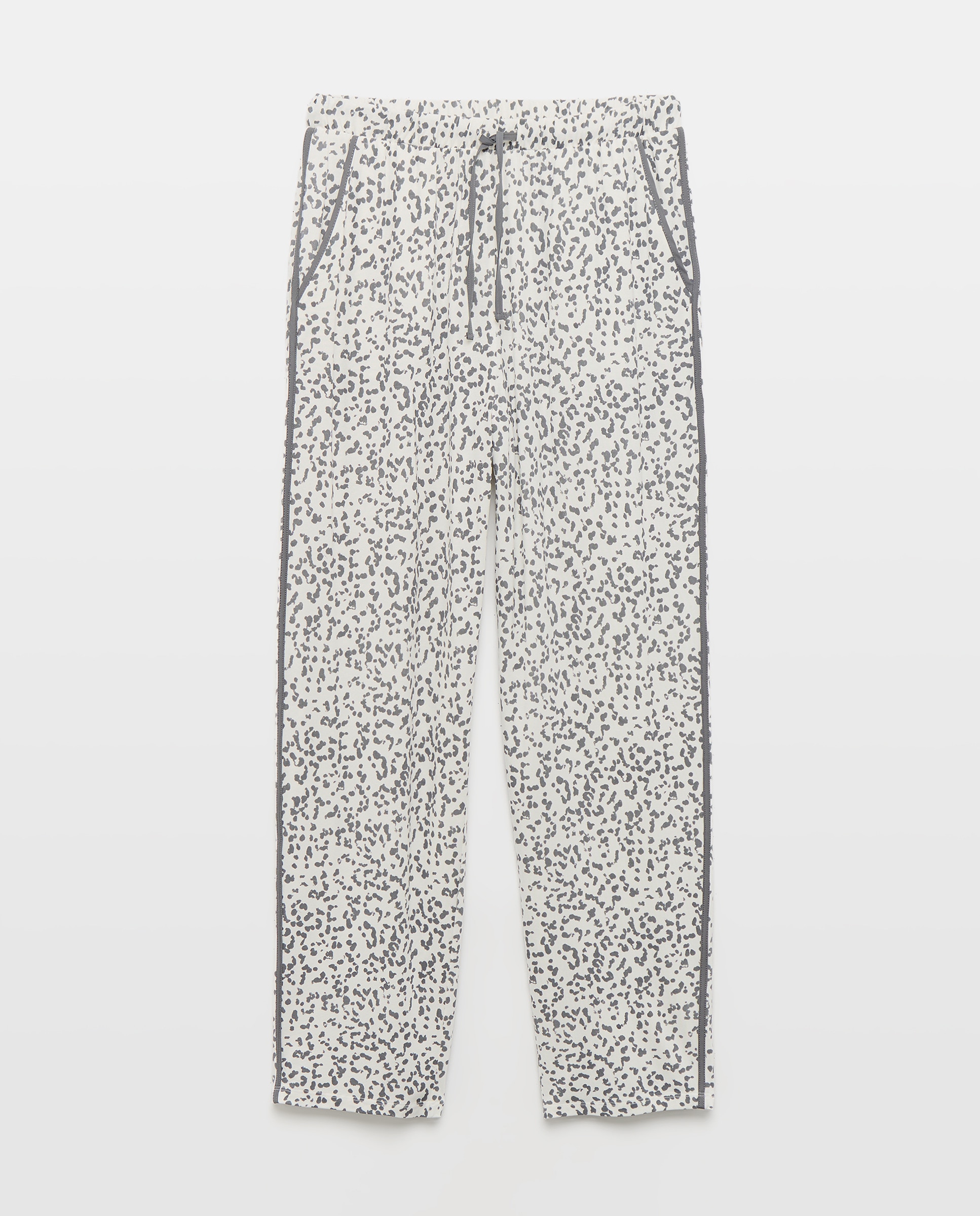 Calças de Pijama com Estampado Floral Branco-4