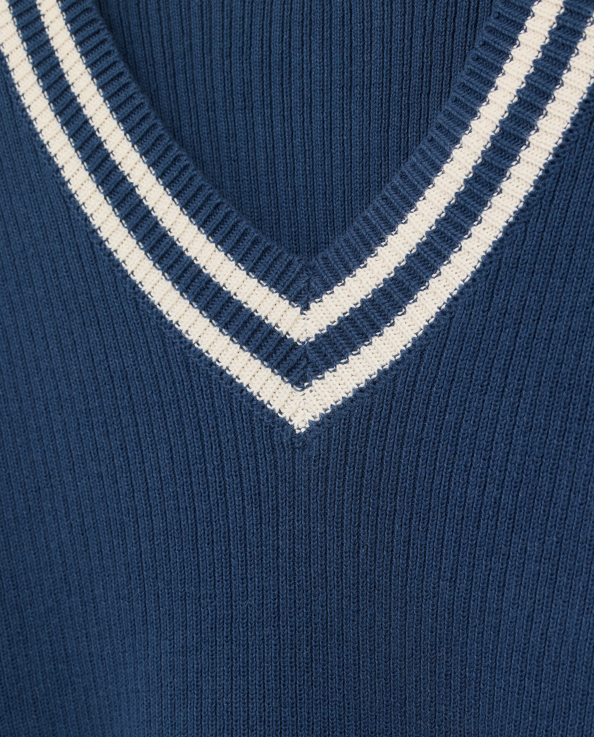 Camisola de Malha de Algodão Lisa Azul-marinho-6