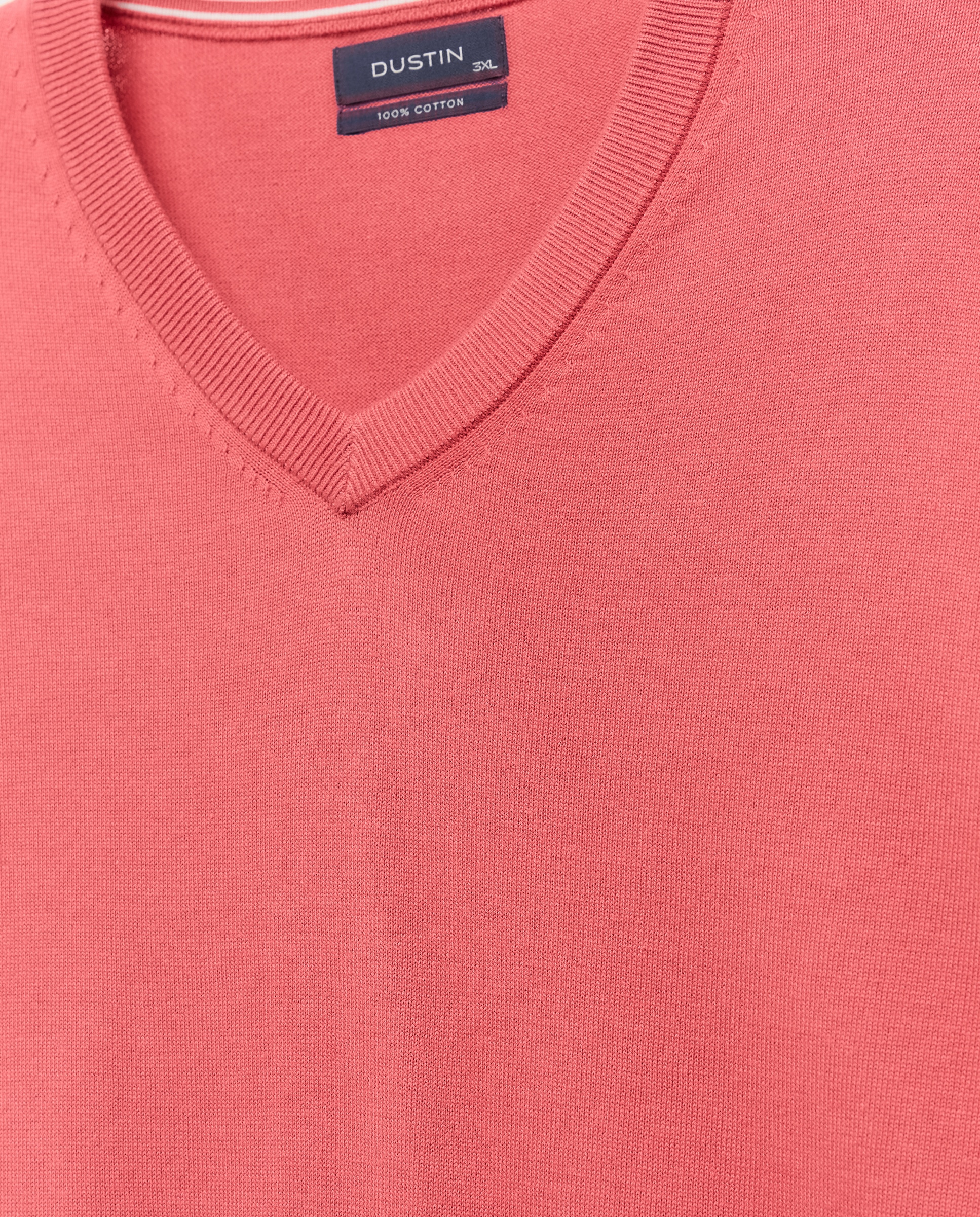 Camisola Básica com Gola em Bico Laranja-5